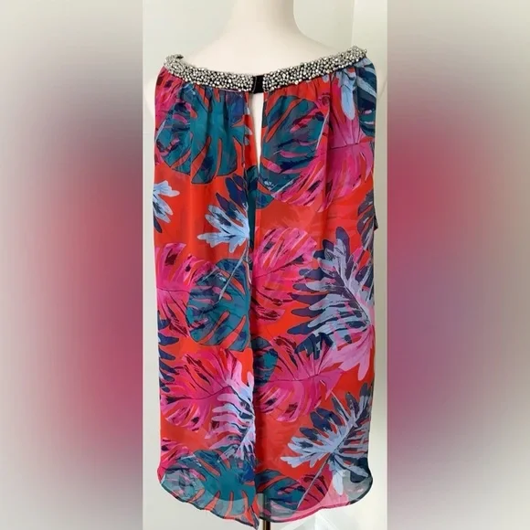 Jennifer Lopez Red and Blue Patterned Dress - Picture 4 of 7